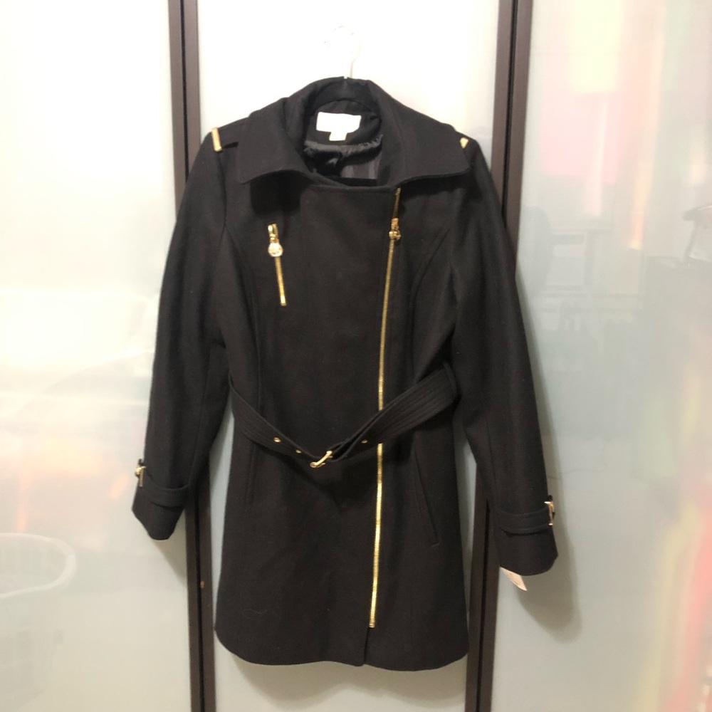 NEW Michael Kors Asymmetrical Wool Coat